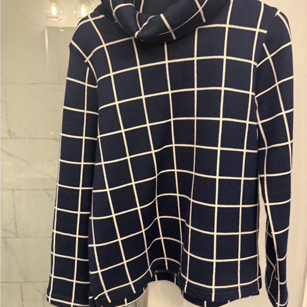 J. Crew Blue and White Plaid Hoodie